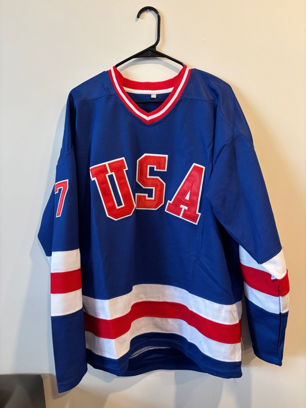 Blue USA Hockey Jersey with Red & White Accents